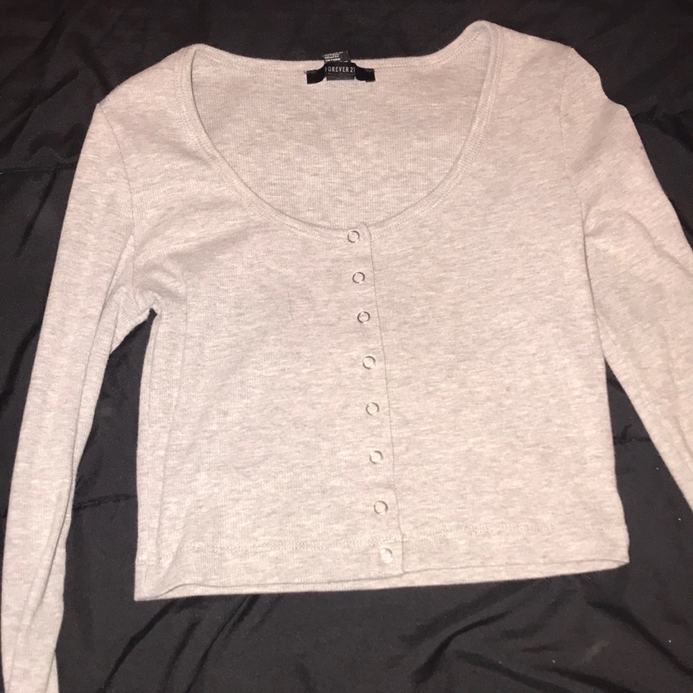 Forever 21 grey crop long sleeve